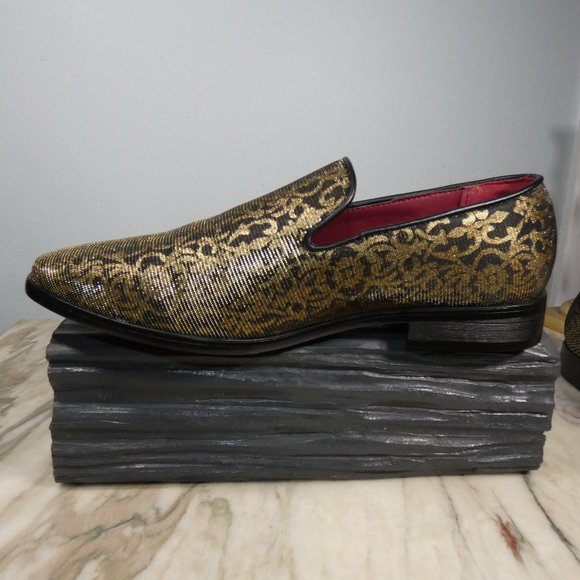 NICE! Men's Enzo Romeo Stylish Formal or Casual Gold Loafers Slip On 8(M) US - Picture 12 of 12